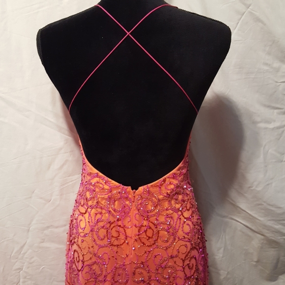 Scala size X-Small Orange & Fushia formal Gown - Picture 4 of 7